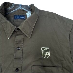 VTG 1990's Made In USA United Parcel Service Driver Button Shirt XL Half Sleeve